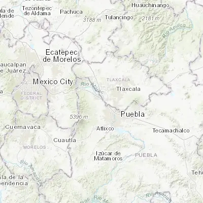 Map showing location of Santa Ana Xalmimilulco (19.212870, -98.382070)