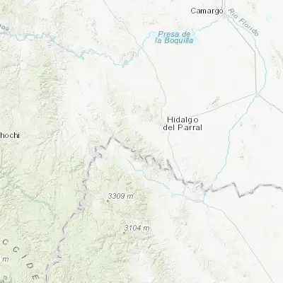 Map showing location of Santa Bárbara (26.803810, -105.820240)