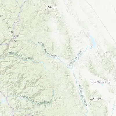 Map showing location of Santa Catarina de Tepehuanes (25.339610, -105.724450)