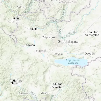 Map showing location of Santa Cruz de las Flores (20.480560, -103.502780)