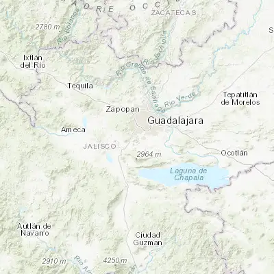 Map showing location of Santa Cruz del Valle (20.533330, -103.433330)