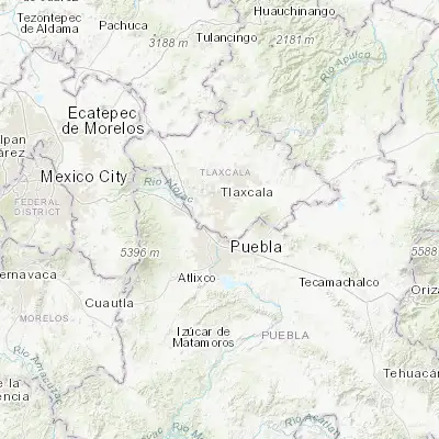 Map showing location of Santa Cruz Quilehtla (19.215250, -98.221780)
