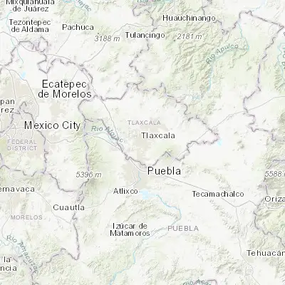 Map showing location of Santa Cruz Tetela (19.292500, -98.207780)