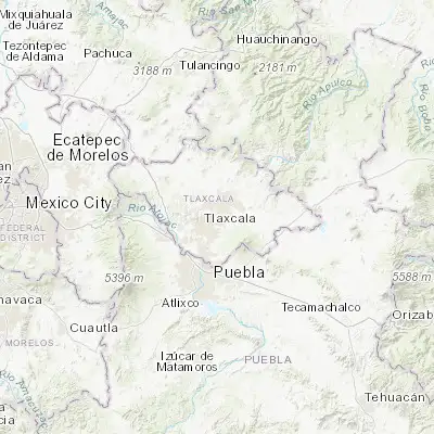 Map showing location of Santa Cruz Tlaxcala (19.354680, -98.150760)