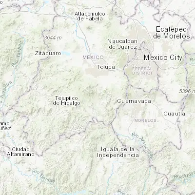 Map showing location of Santa María Aranzazú (Santa María) (18.988330, -99.650560)