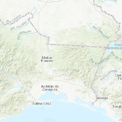Map showing location of Santa María Chimalapa (16.906390, -94.683330)