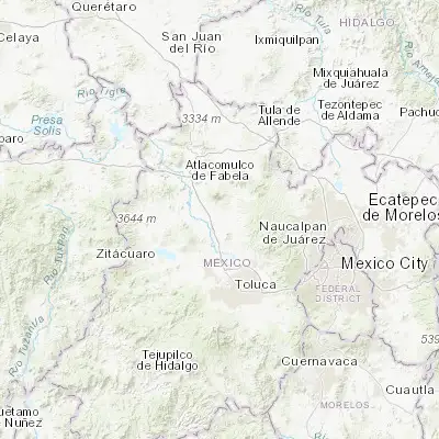 Map showing location of Santa María del Llano (19.634440, -99.725000)