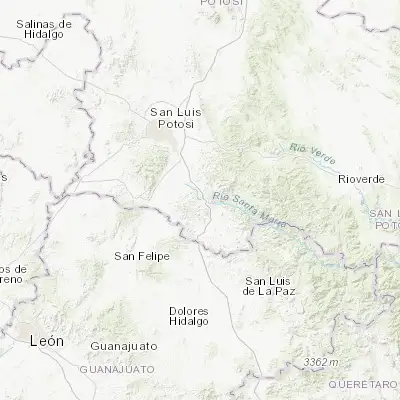 Map showing location of Santa María del Río (21.796150, -100.738150)