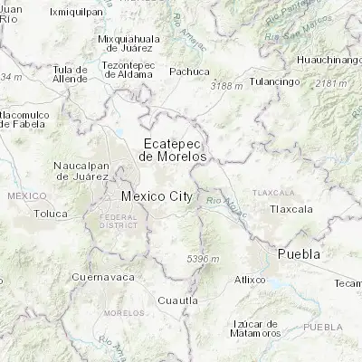 Map showing location of Santa María Tecuanulco (19.506600, -98.762110)