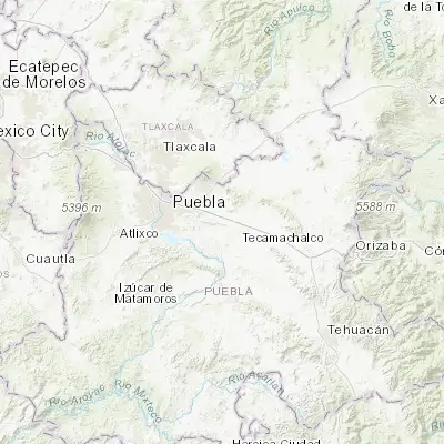Map showing location of Santiago Acatlán (18.993340, -97.933750)