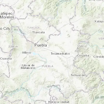 Map showing location of Santiago Acozac (18.956940, -97.811670)