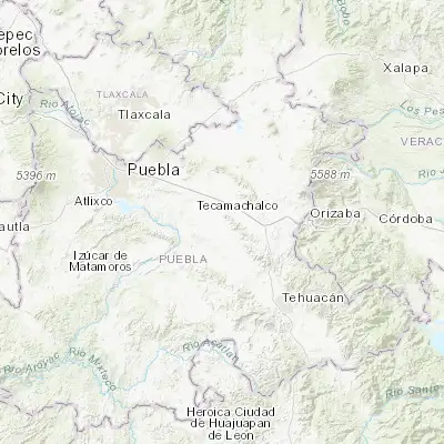 Map showing location of Santiago Alseseca (18.845110, -97.707160)