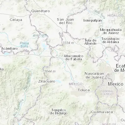 Map showing location of Santiago Citendejé (19.781390, -99.929170)