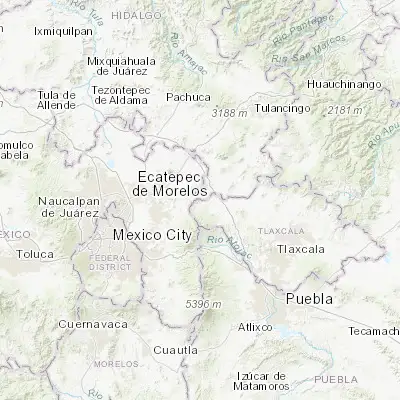 Map showing location of Santiago Cuaula (19.601360, -98.649410)