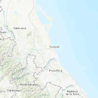 Map showing location of Santiago de la Peña (20.945120, -97.404930)