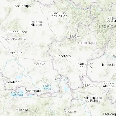 Map showing location of Santiago de Querétaro (20.588060, -100.388060)