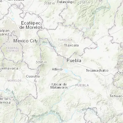 Map showing location of Santiago Momoxpan (19.073610, -98.266940)