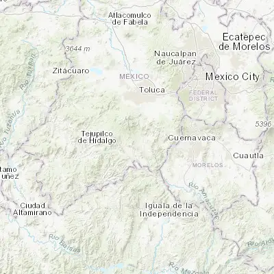 Map showing location of Santiago Oxtotitlán (18.961460, -99.668270)