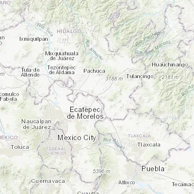 Map showing location of Santiago Tepeyahualco (19.848640, -98.669700)