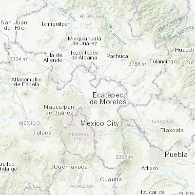Map showing location of Santiago Zacualuca (19.700380, -98.929080)