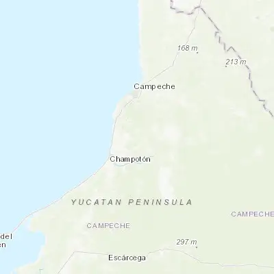 Map showing location of Santo Domingo Kesté (19.499720, -90.511390)