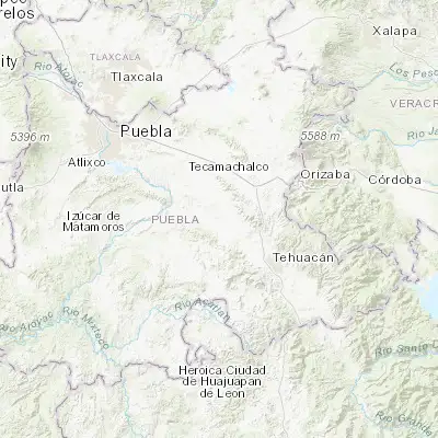 Map showing location of Santo Nombre (18.673890, -97.676110)