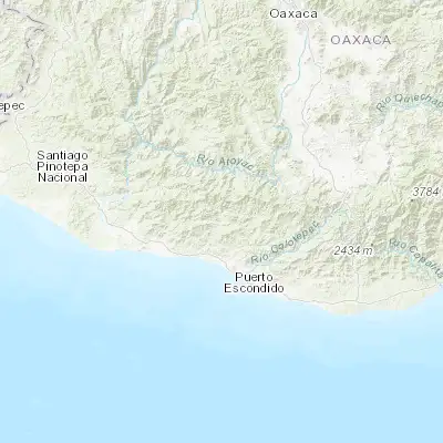 Map showing location of Santos Reyes Nopala (16.106940, -97.144350)