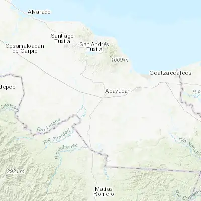 Map showing location of Sayula de Alemán (17.881910, -94.959860)