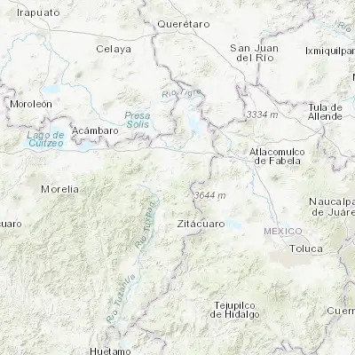 Map showing location of Senguio (19.734170, -100.353850)