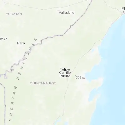 Map showing location of Señor (19.844240, -88.135240)