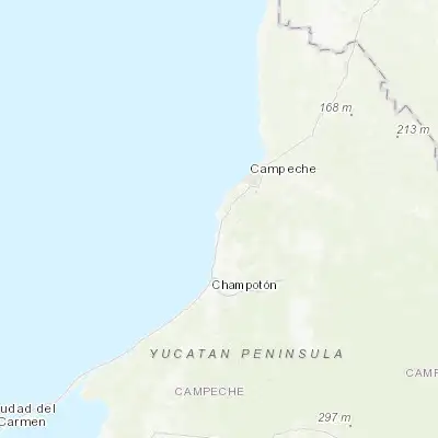 Map showing location of Seybaplaya (19.639940, -90.687060)
