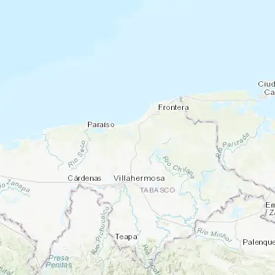 Map showing location of Simón Sarlat (18.344470, -92.808110)