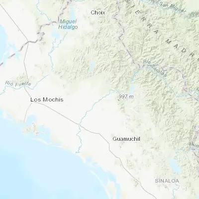 Map showing location of Sinaloa de Leyva (25.821900, -108.222610)
