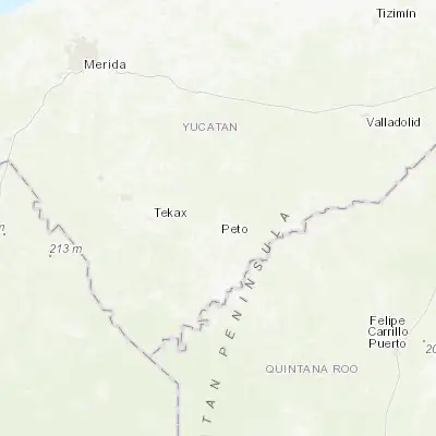 Map showing location of Tahdziu (20.205080, -88.945550)