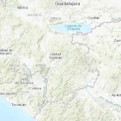 Map showing location of Tamazula de Gordiano (19.680060, -103.251400)