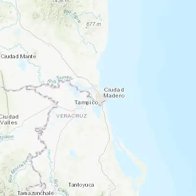 Map showing location of Tampico (22.285190, -97.877770)