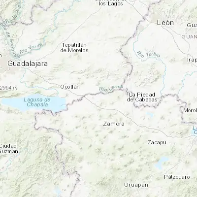 Map showing location of Tanhuato de Guerrero (20.285520, -102.331130)
