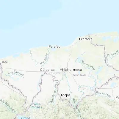 Map showing location of Tapotzingo (18.204430, -93.014210)