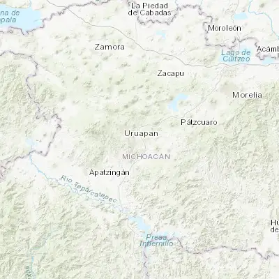 Map showing location of Taretán (19.334200, -101.918490)
