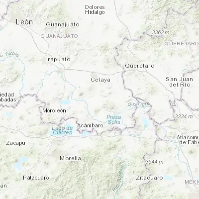 Map showing location of Tarimoro (20.283360, -100.754770)