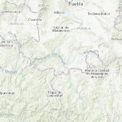 Map showing location of Tecomatlán (18.109580, -98.313420)