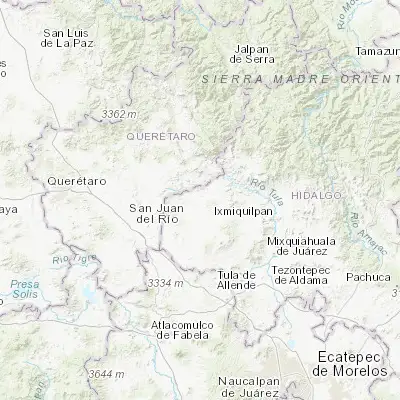 Map showing location of Tecozautla (20.533590, -99.634490)