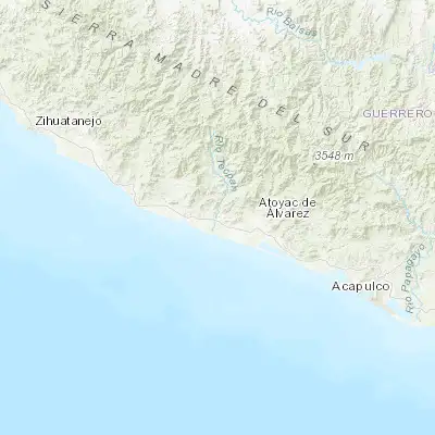 Map showing location of Técpan de Galeana (17.219760, -100.630320)