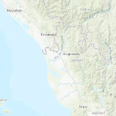 Map showing location of Tecuala (22.398150, -105.458080)