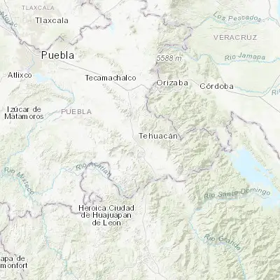 Map showing location of Tehuacán (18.464220, -97.397350)
