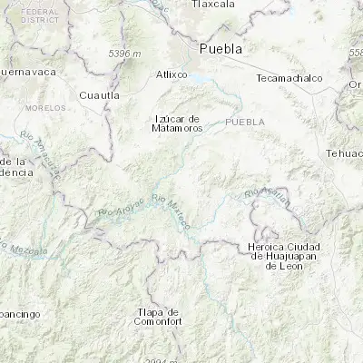 Map showing location of Tehuitzingo (18.331860, -98.275870)