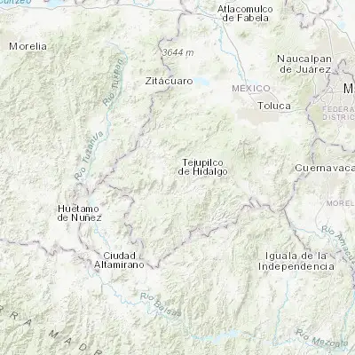 Map showing location of Tejupilco de Hidalgo (18.904750, -100.152750)