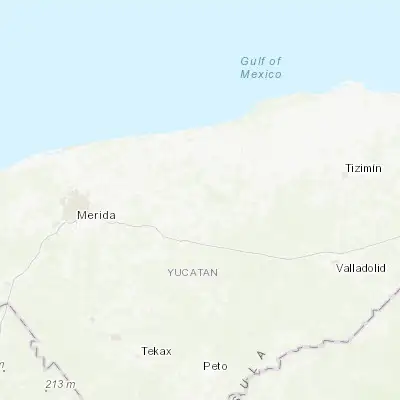 Map showing location of Tekal de Venegas (21.014870, -88.946580)