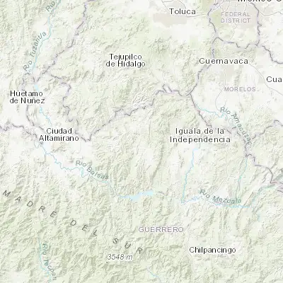 Map showing location of Teloloapan (18.366630, -99.871850)