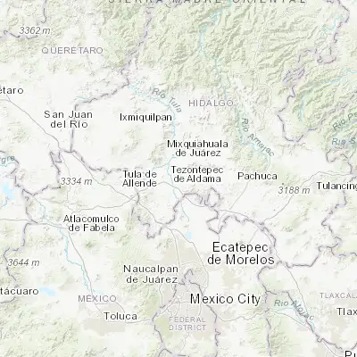 Map showing location of Teltipán de Juárez (20.115270, -99.201460)